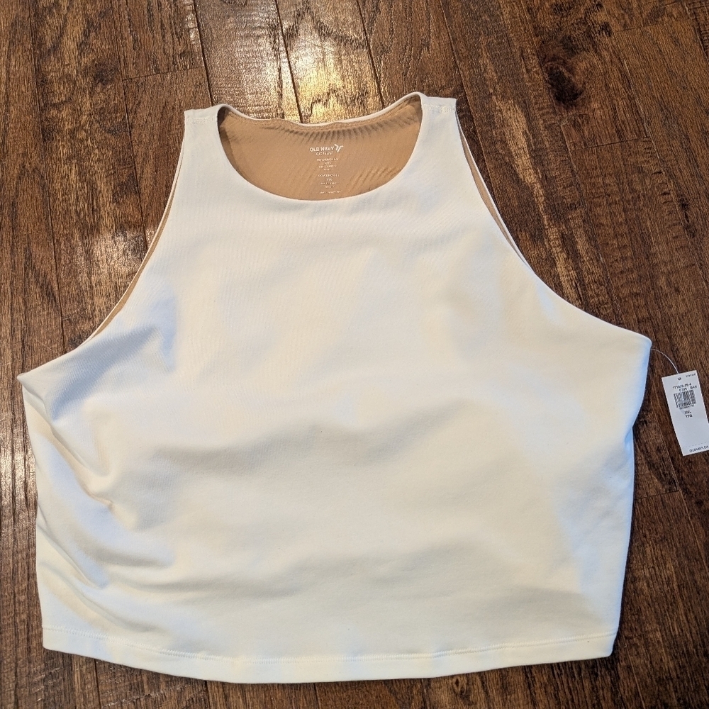 Light Support Power Chill Longline Sports Bra, ivory Sea Salt NWT - Picture 2 of 7